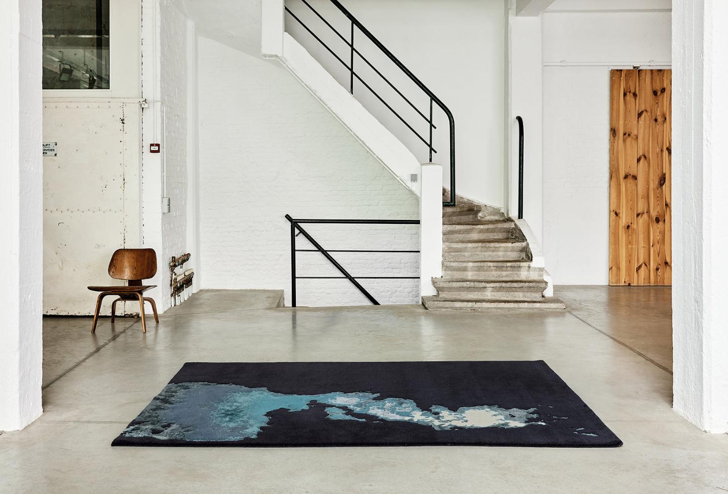 Behind Textured Rug