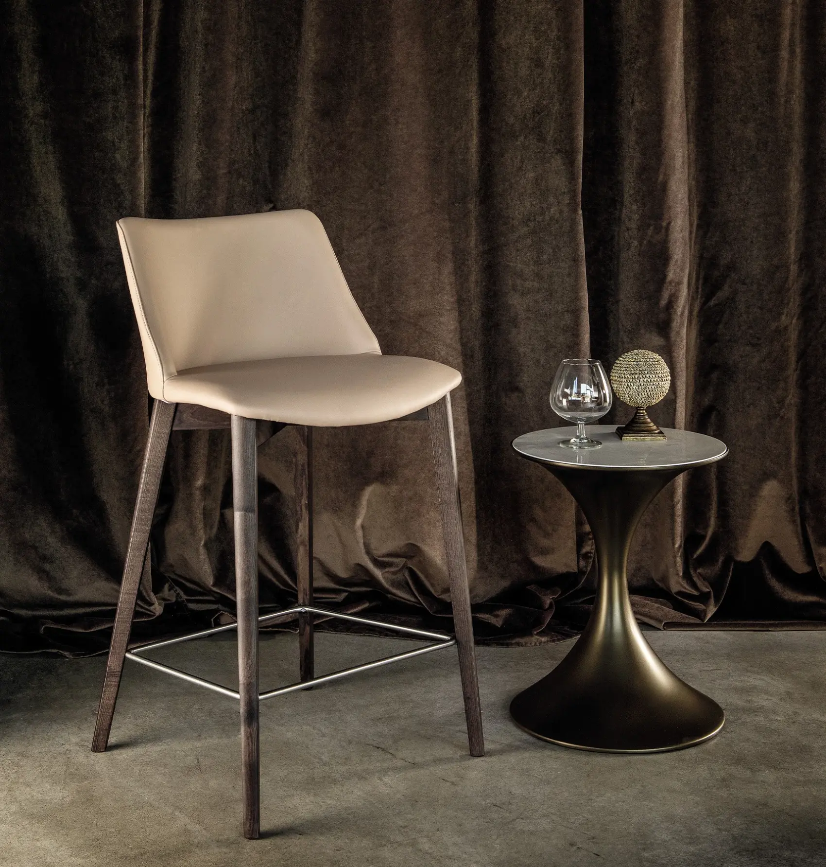 Agata Beige Bar Stool