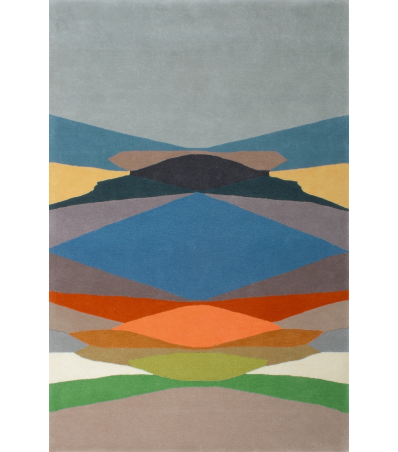 Curvature Wool Indian Hand-woven Luxury Rug | Colour: Blue | Size: 200 x 300 cm