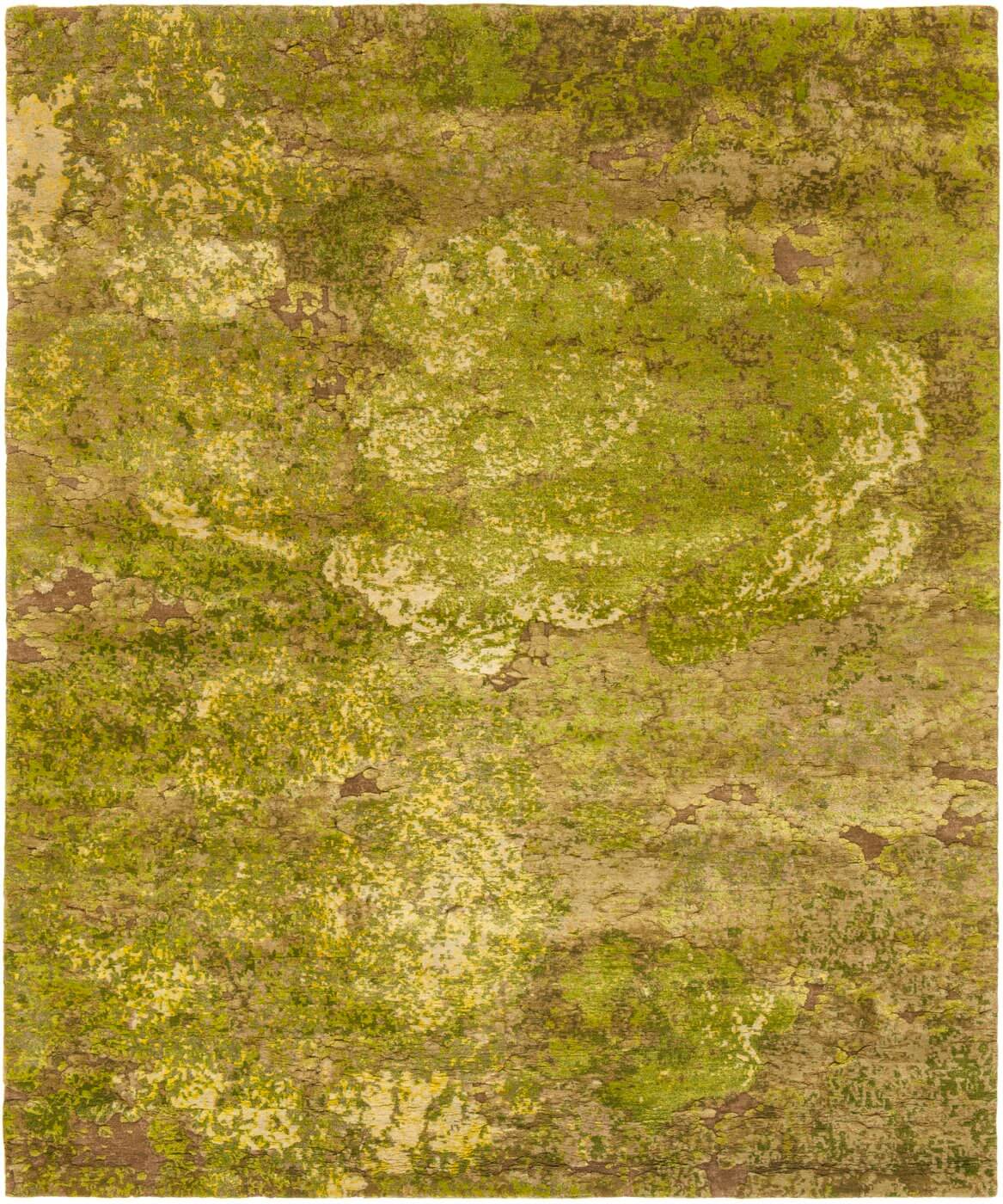 Forest Wool / Silk Luxurious Green Rug