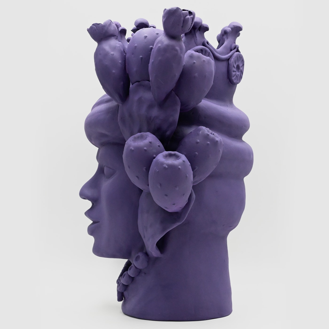 Violet Handcrafted Moor's Head Sculpture from Italy