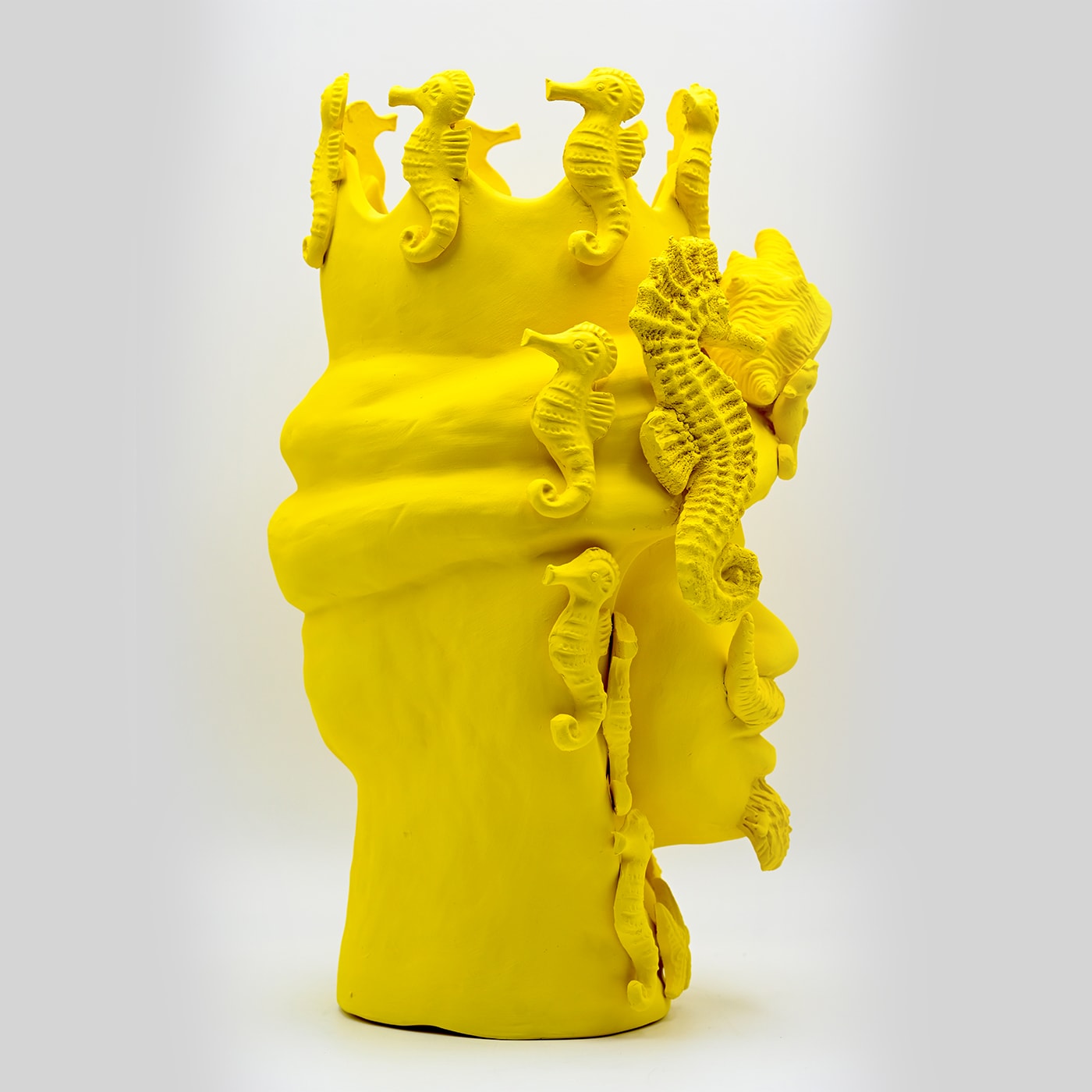 Moor's Head Sculpture in Vibrant Yellow