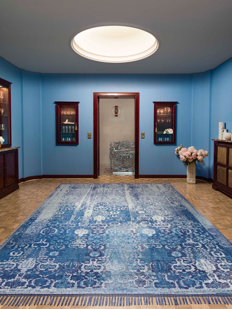 Woods Blue Handmade Luxury Rug | Size: 250 x 300 cm