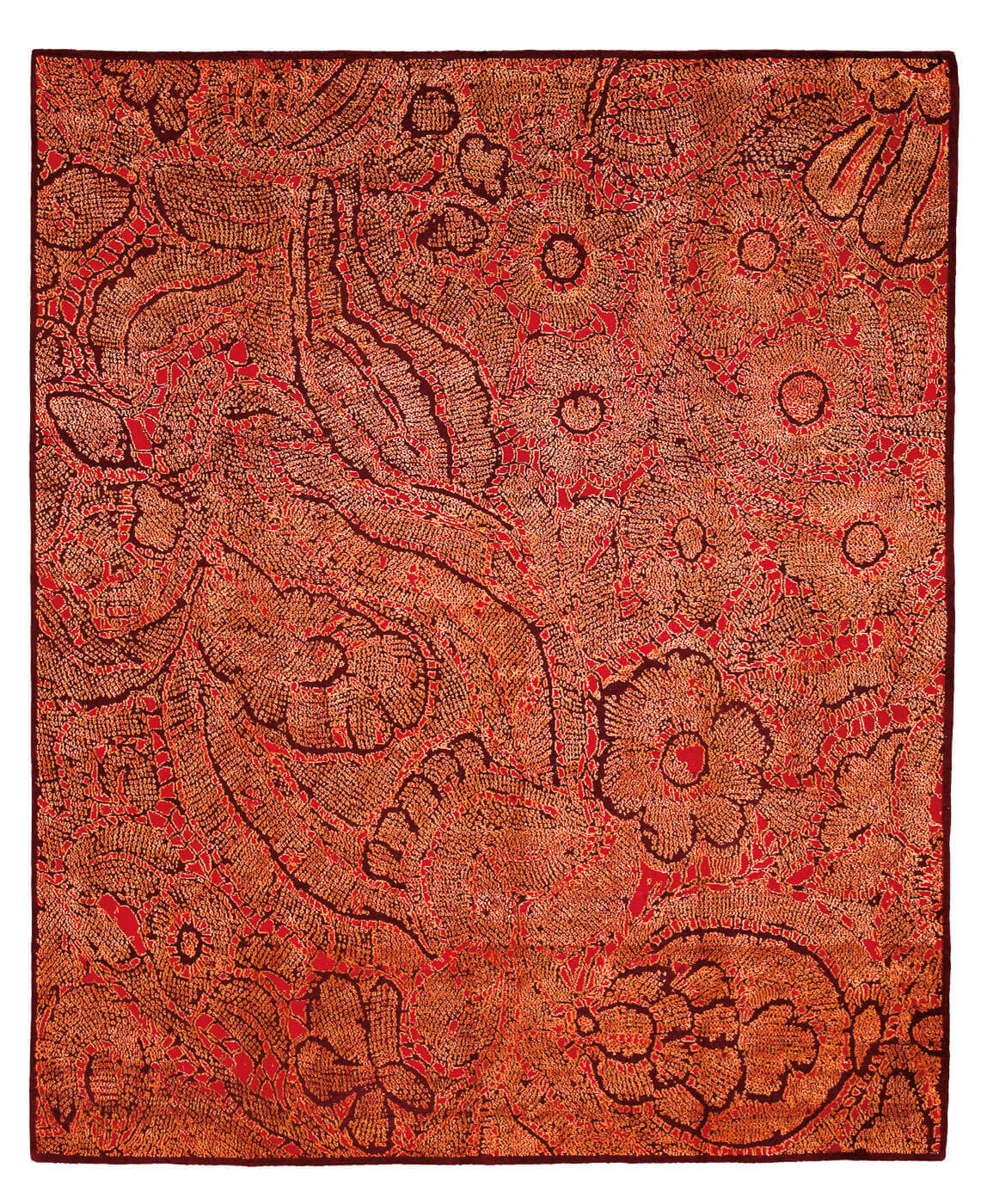 Red Lace Hand-woven Luxury Rug | Size: 250 x 300 cm