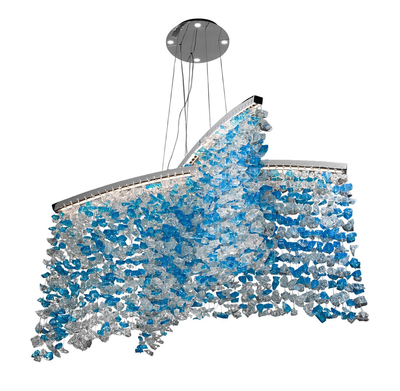 Venetian Blue Glass Statement Chandelier