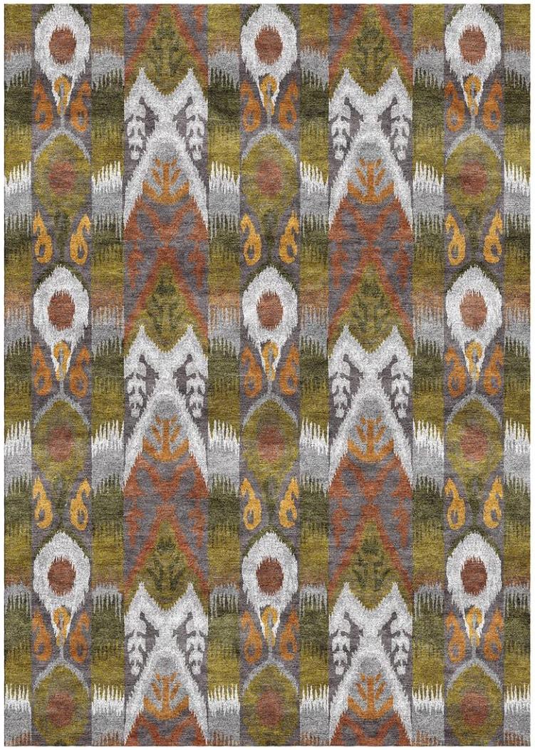 Designer Hand-Woven Green Luxury Rug