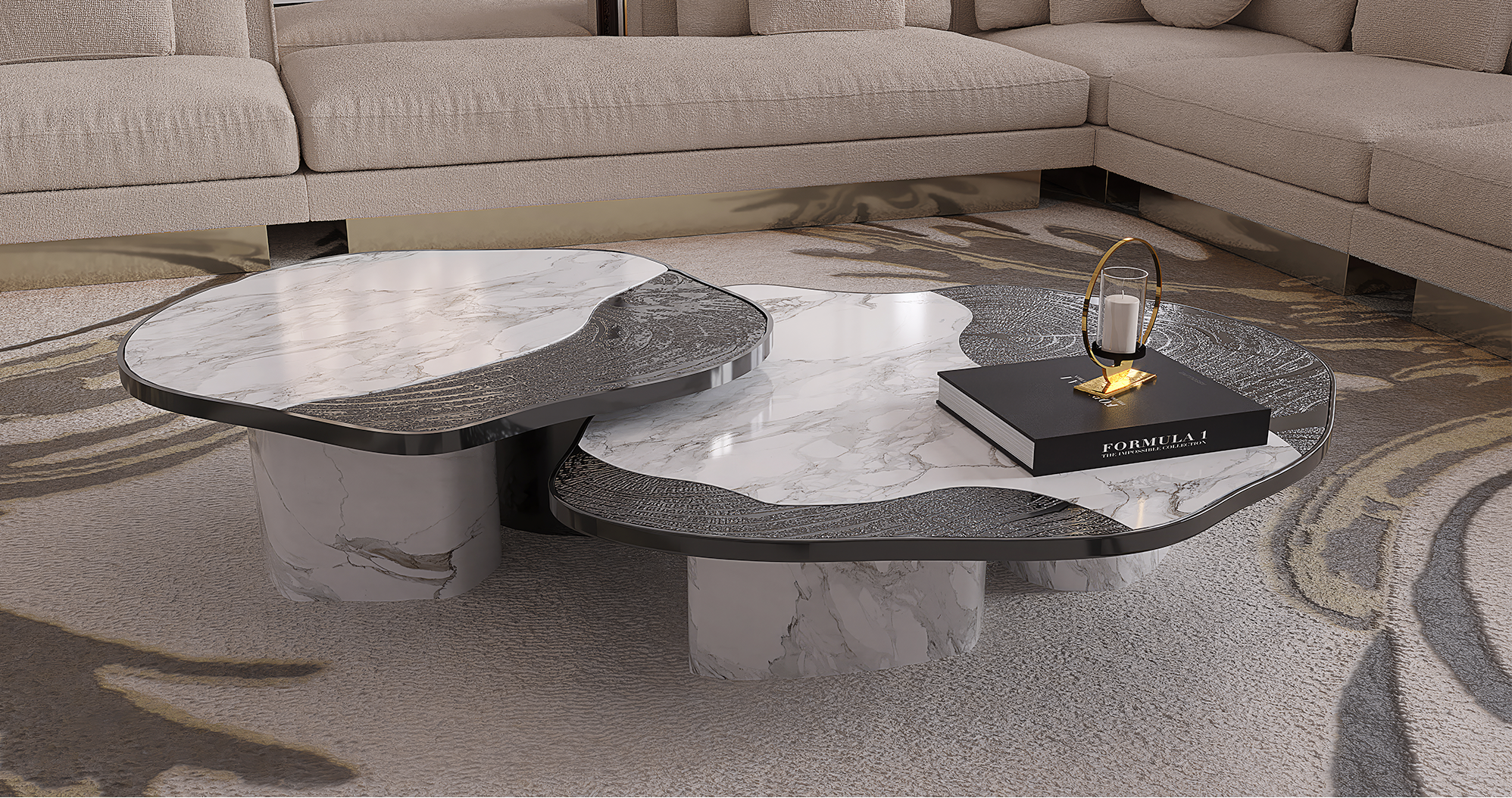 Calacatta Marble & Onyx Table Set