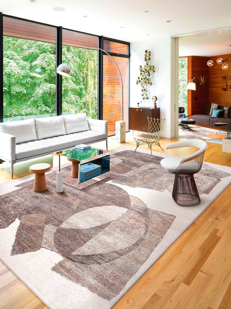 Silver Sand Hand-Knotted Silk / Wool Rug