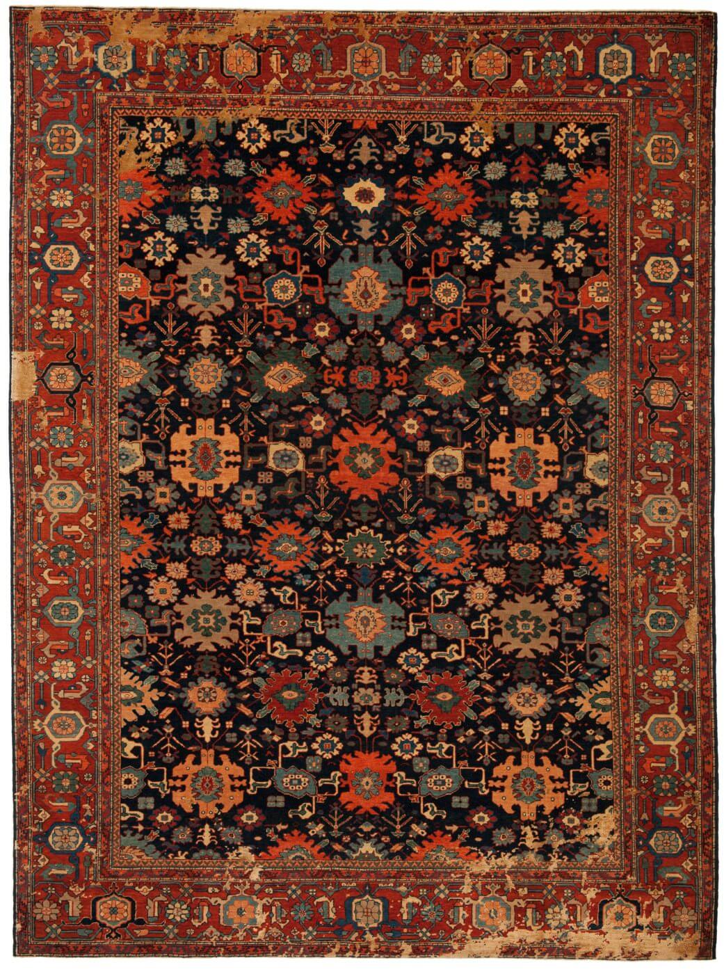 Faded Hand-Knotted Vintage Luxury Rug