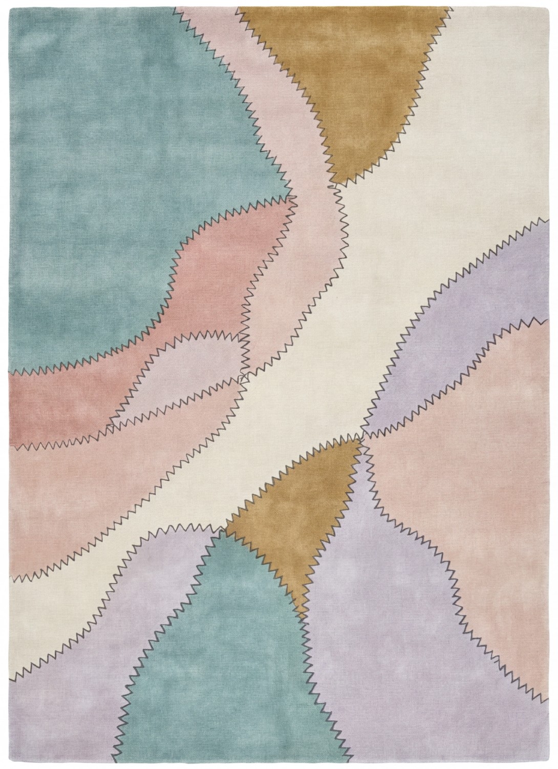 Pastel Collage Rose Handwoven Rug