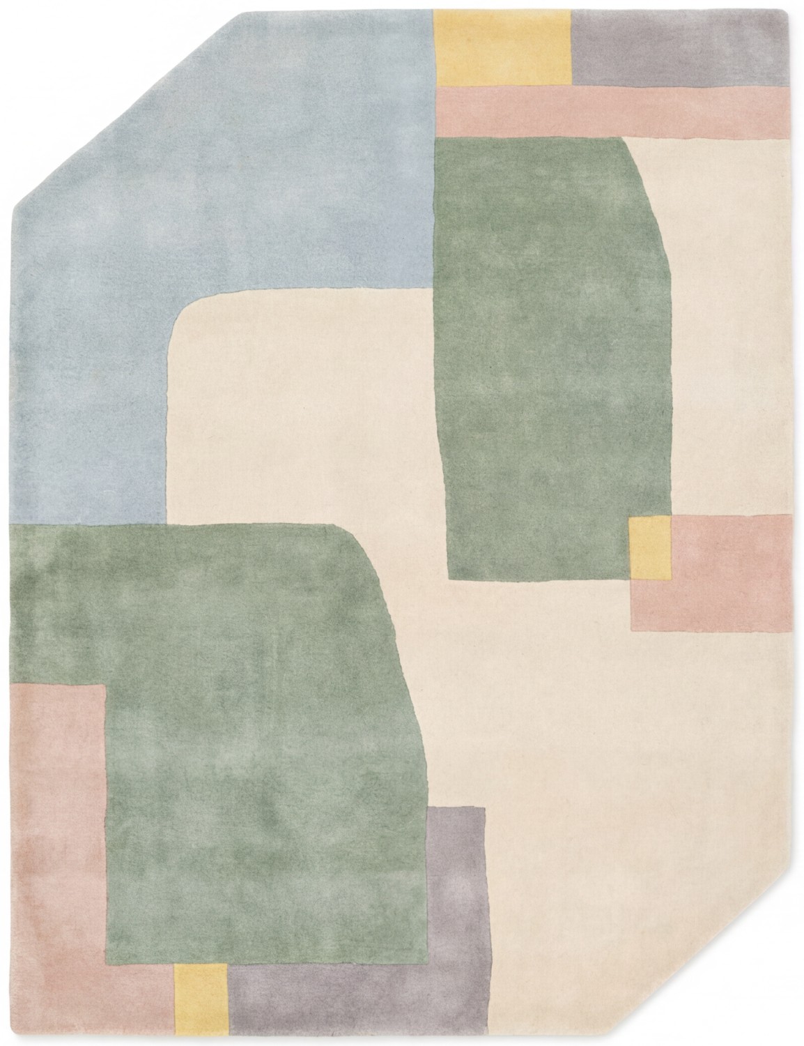 Rounded Blocks Soft Handwoven Rug