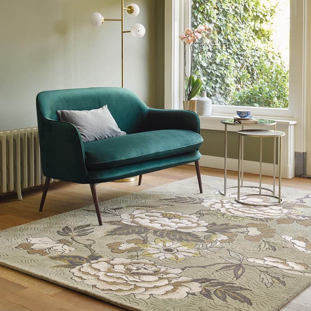 Floral Wool / Viscose Hand-Woven Rug | Size: 200 x 280 cm