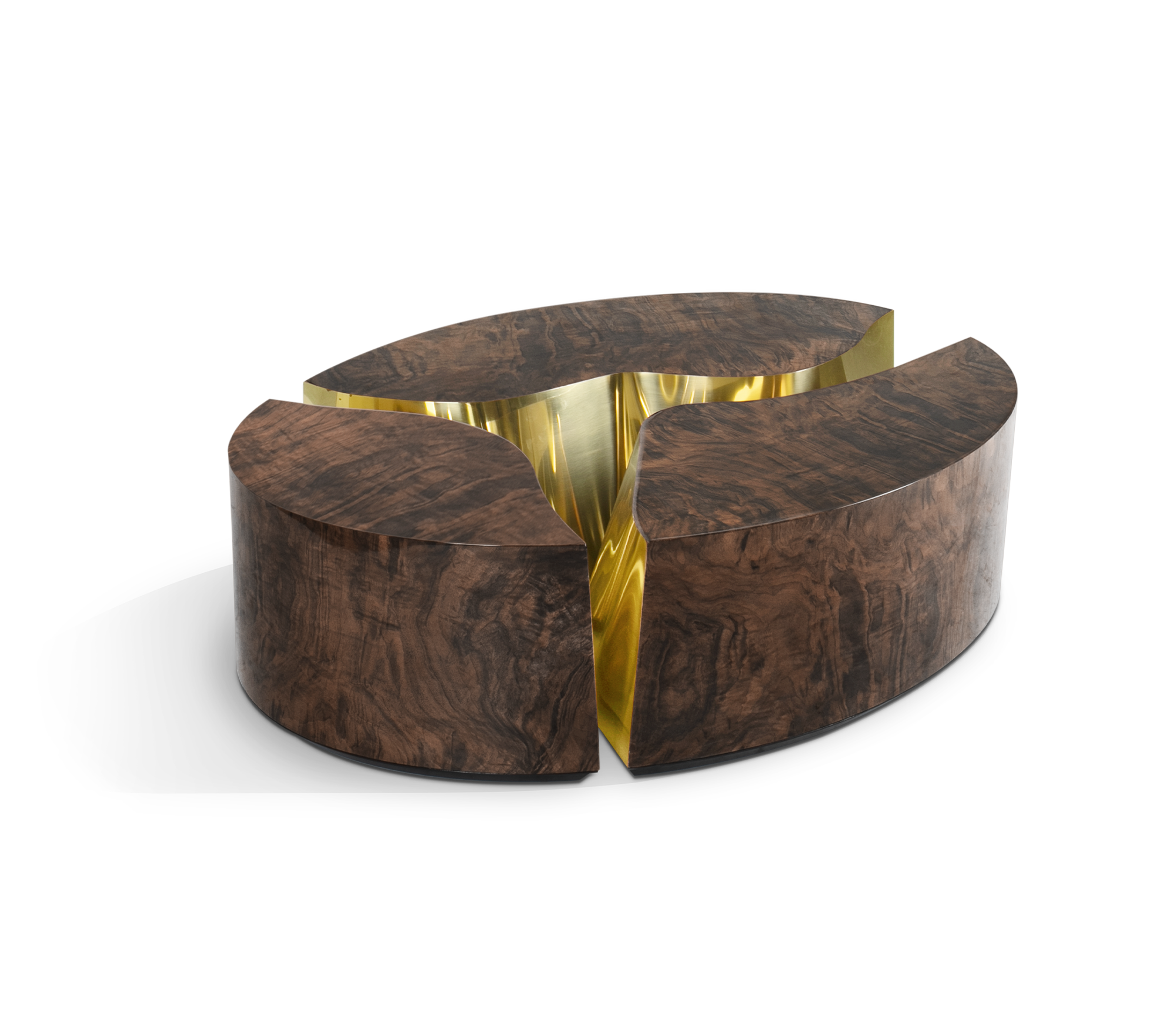 Oval Walnut Designer Coffee Table