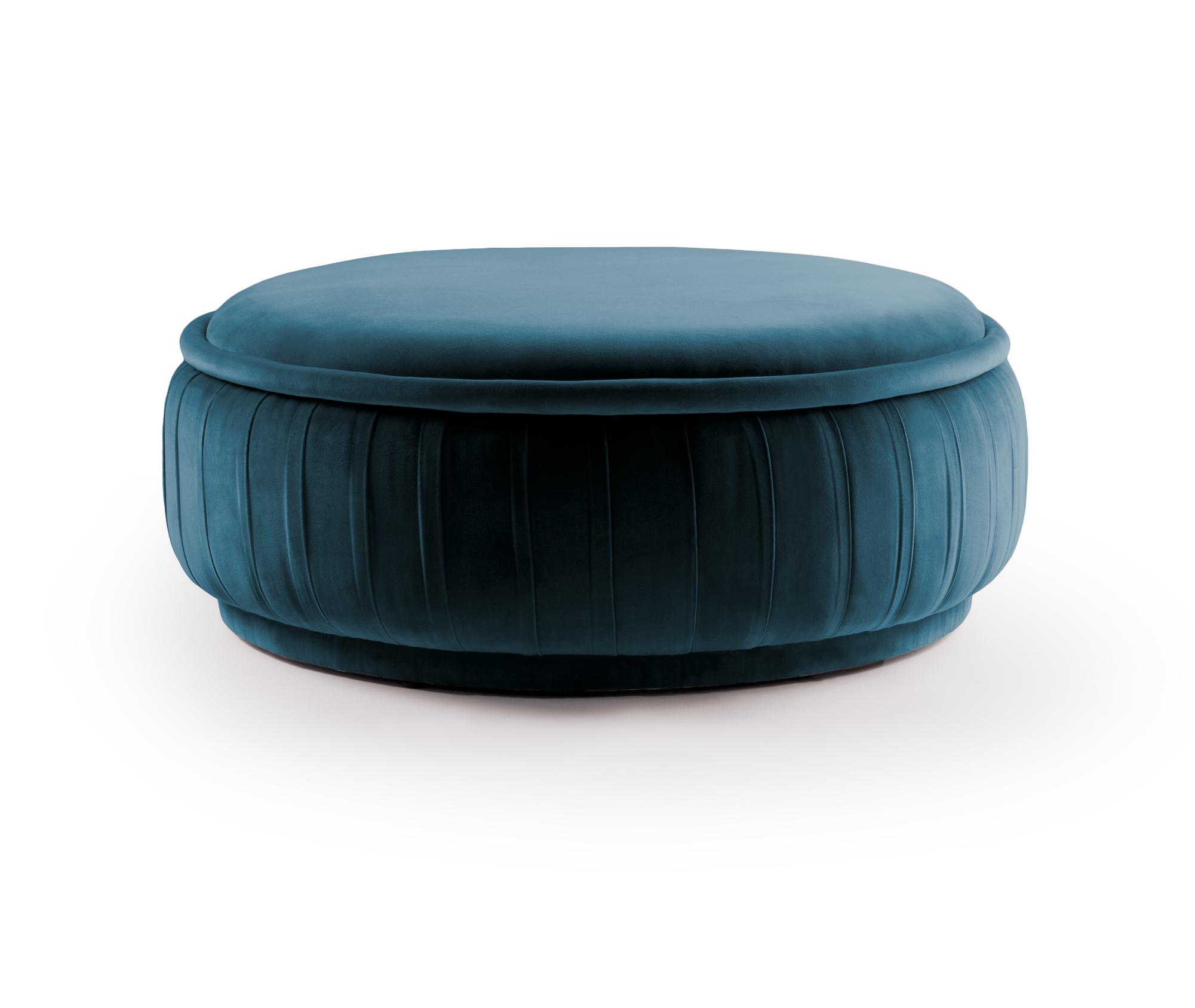 Malibu Blue Round Pouf