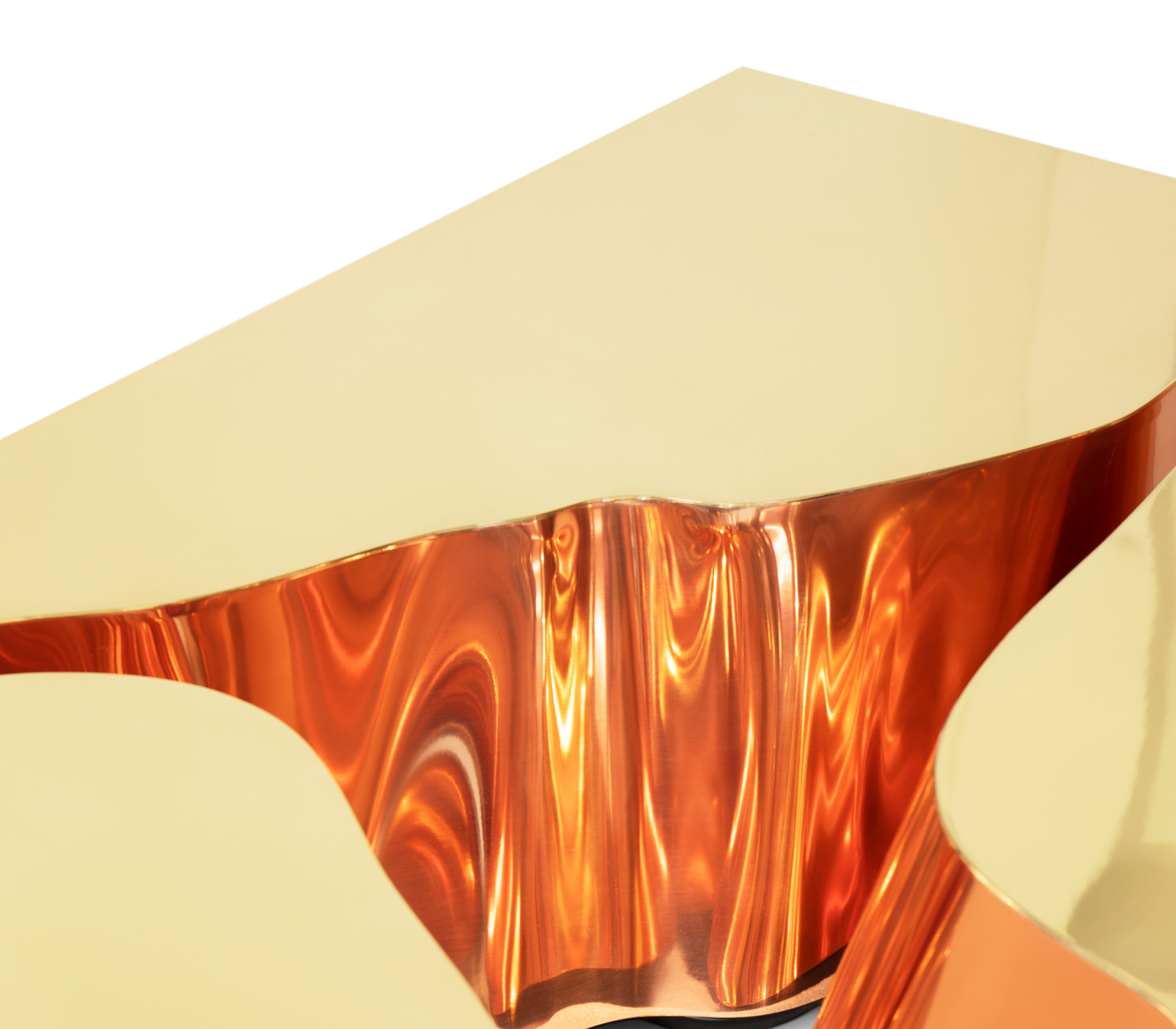 Gold Copper Designer Coffee Table