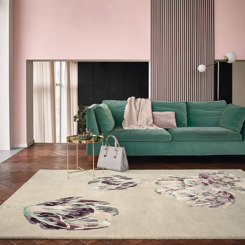 Hand Woven Floral Beige Rug | Size: 170 x 240 cm