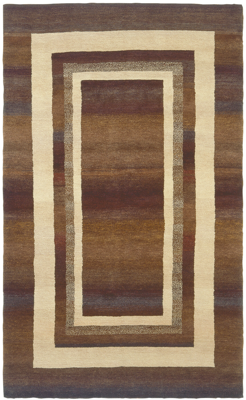 Hand-woven Brown Frame Luxury Rug | Size: 200 x 300 cm