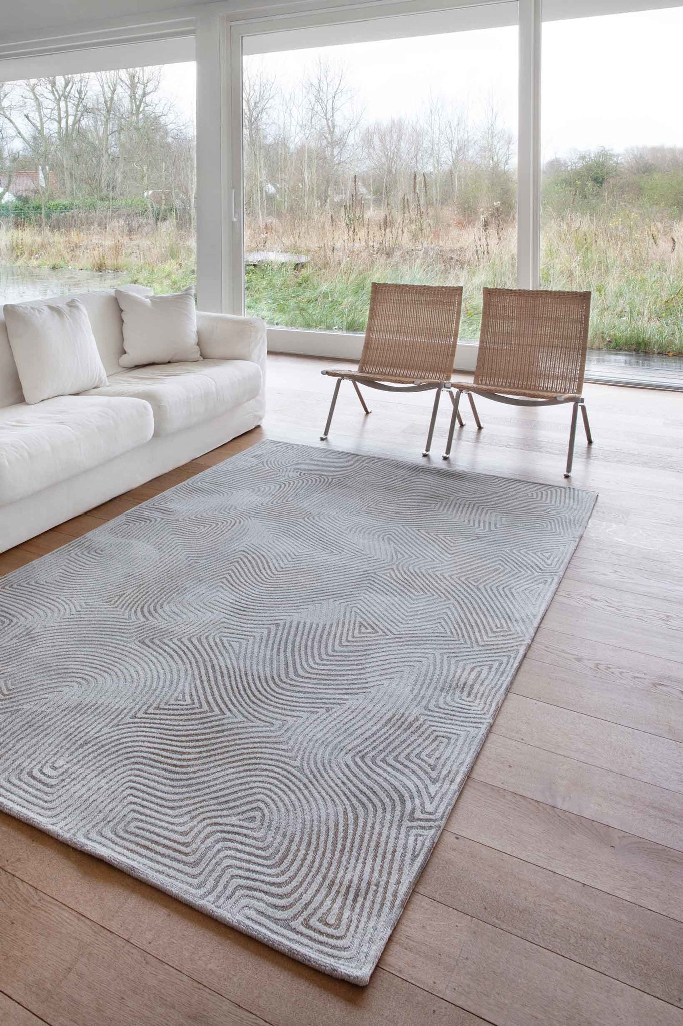 White Belgian Flatwoven Rug