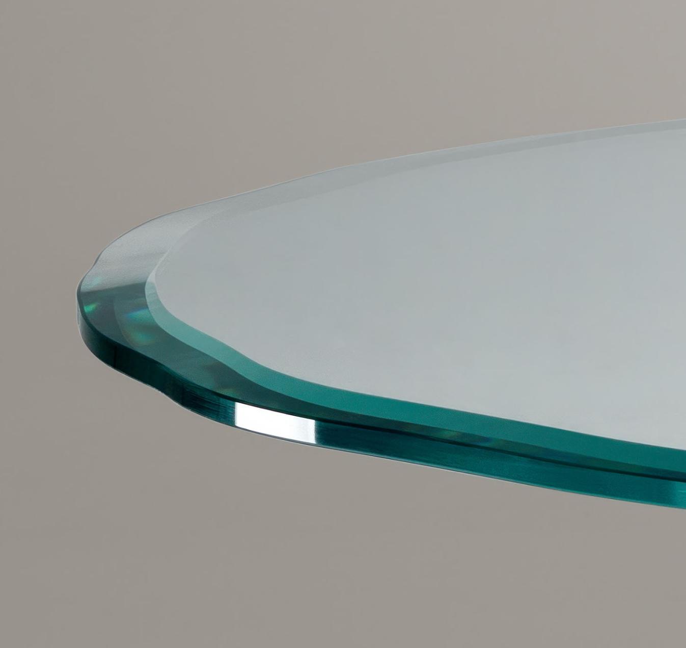 Sculptural-Leg Round Glass Dining Table