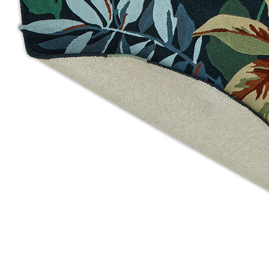 Forest Green / Blue Round Rug | Size: Ø 200 cm