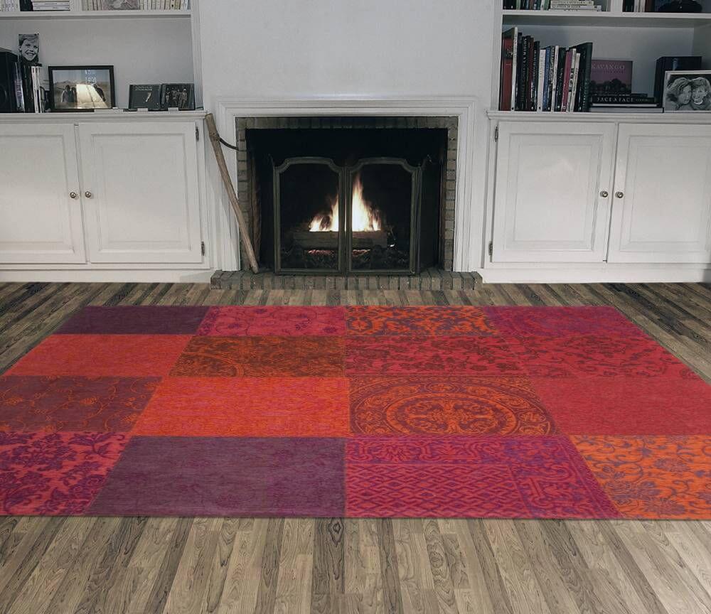 Patchwork Rug Multi Orange Purple