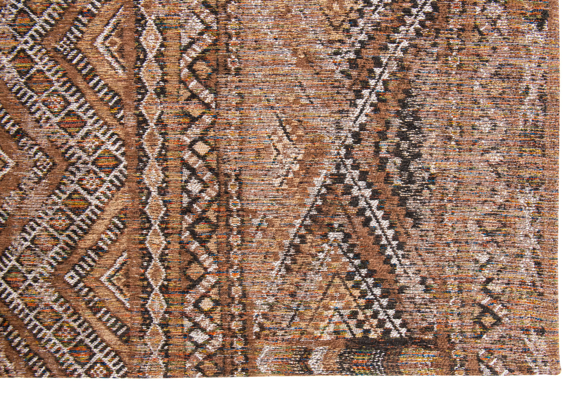 Vintage Flatwoven Brown Rug ☞ Size: 140 x 200 cm