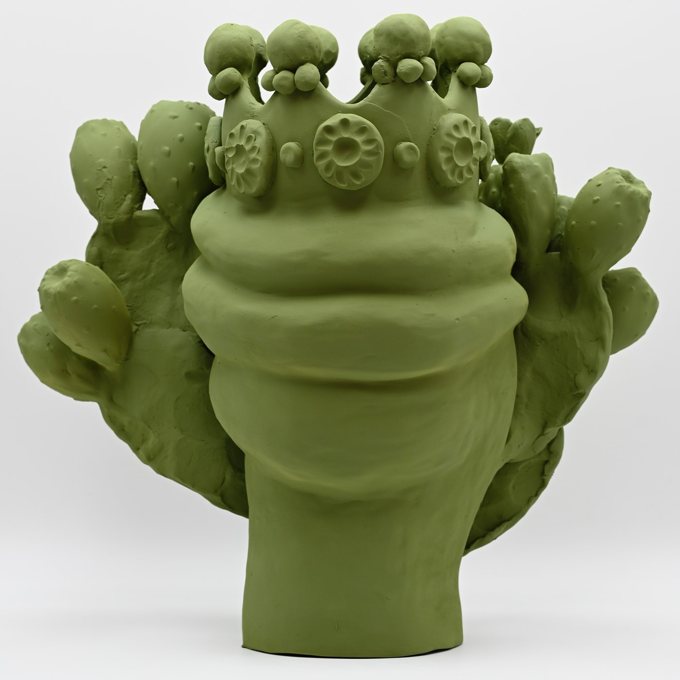 Handcrafted Moor's Head Sculpture in Green