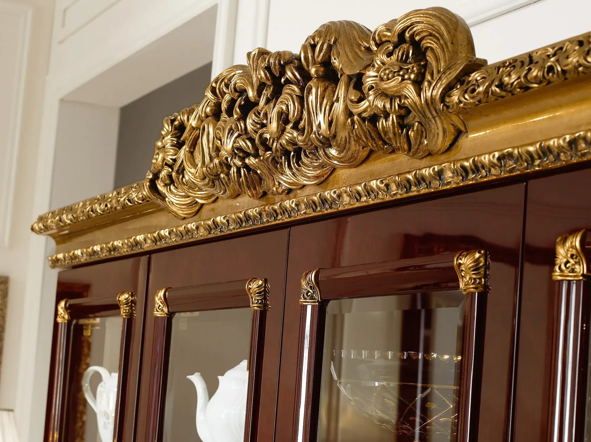 Classic Brown & Gold Display Cabinet