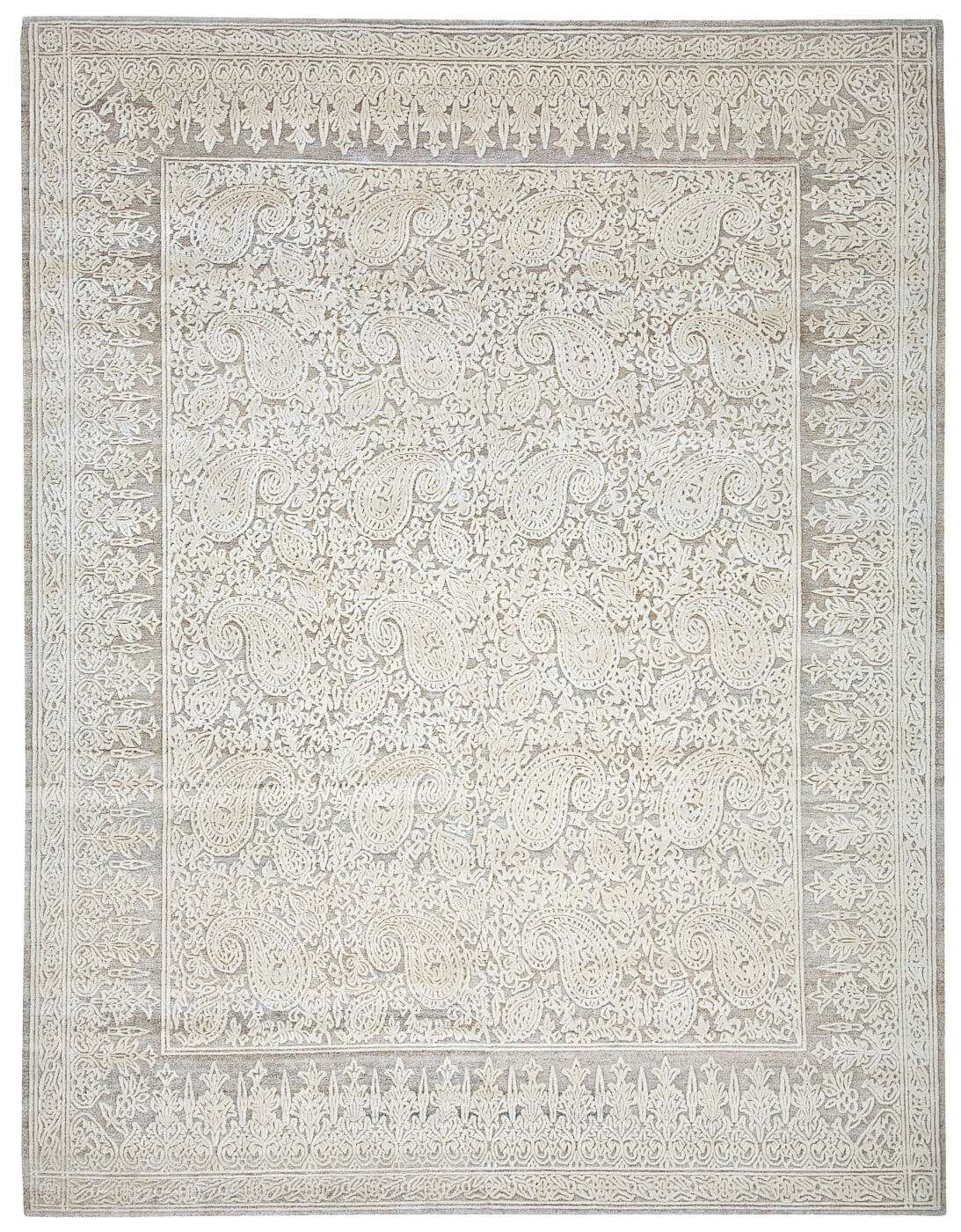 Agra Beige Hand-woven Luxury Rug ☞ Size: 250 x 300 cm