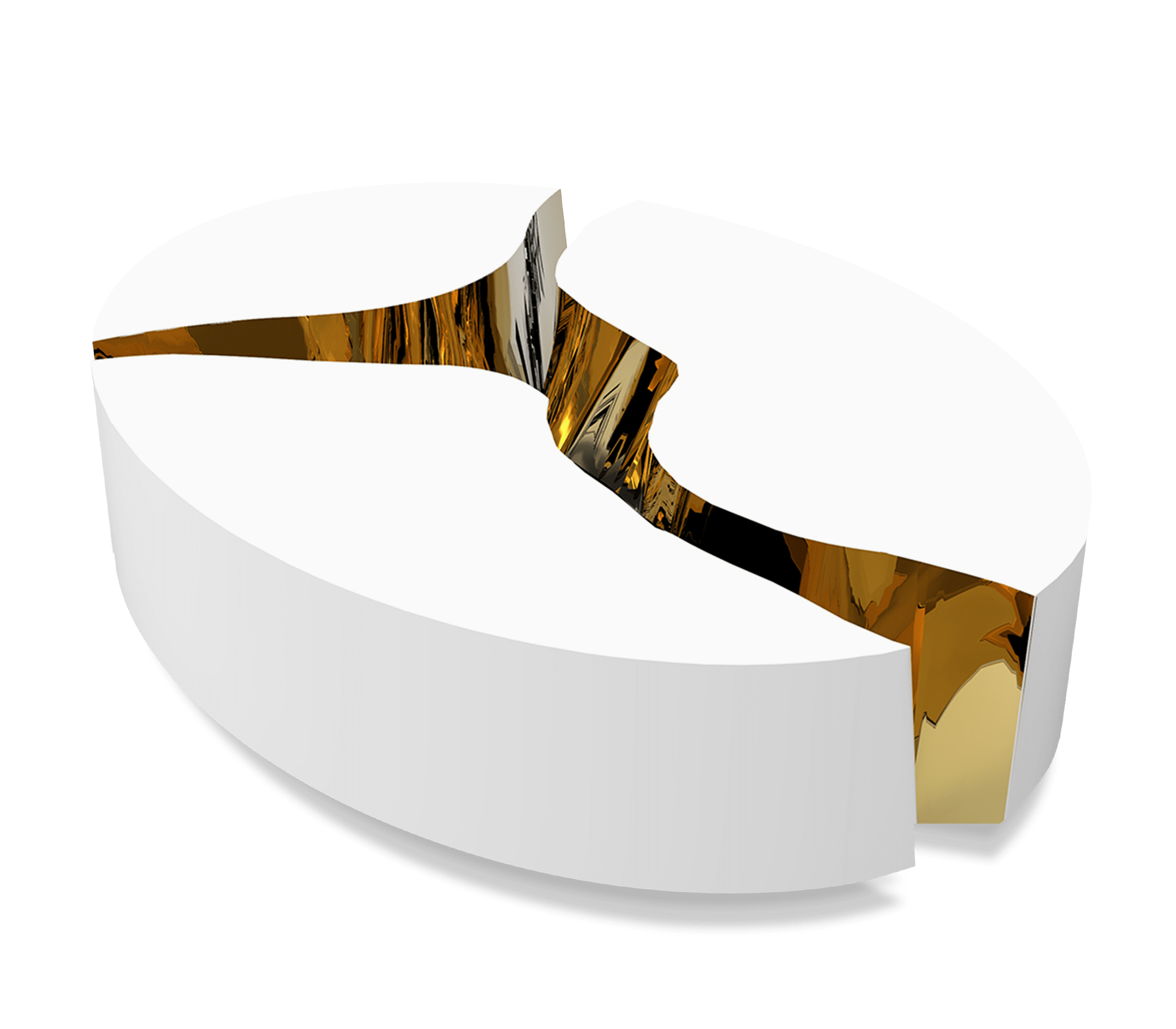 Oval White Designer Coffee Table