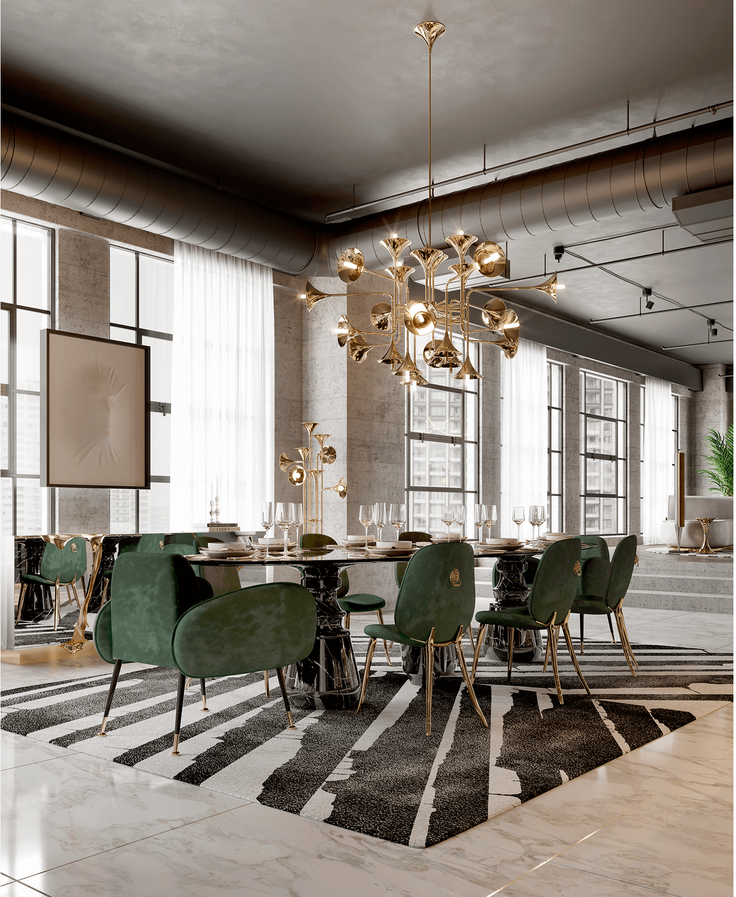 Oval XL Nero Marquina Luxe Dining Table