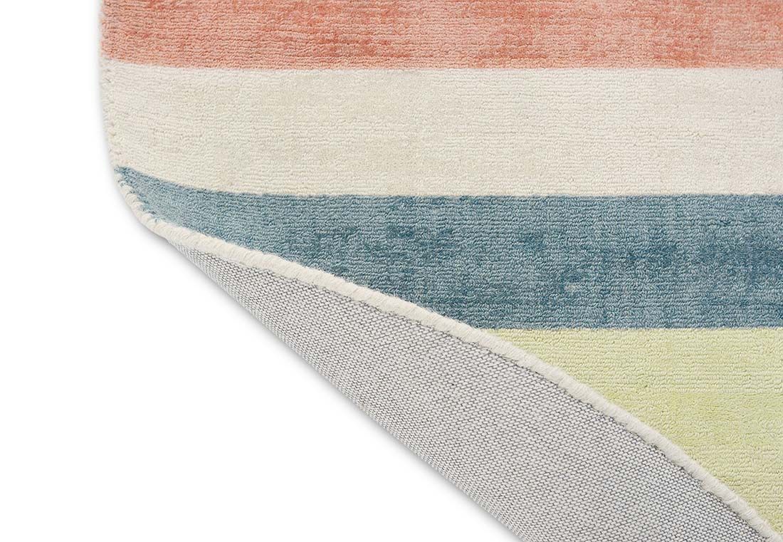 Straight Lines Handwoven NZ Wool Circle Rug