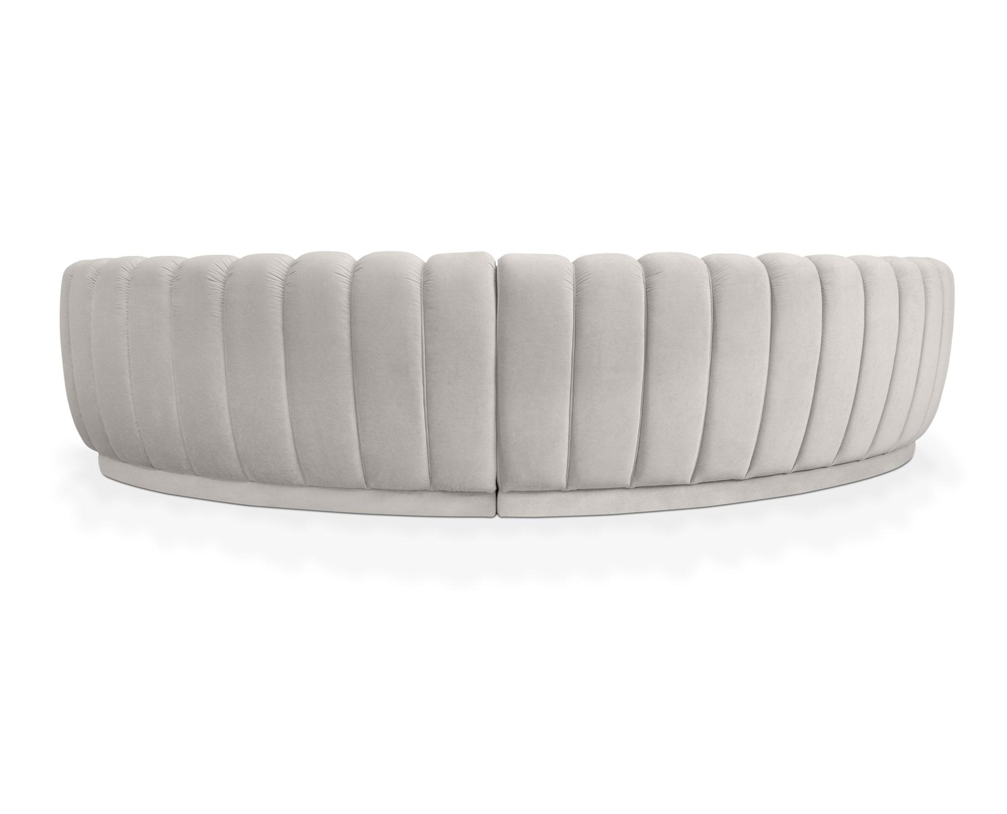 Refined Round Three-Seat Grand Sofa