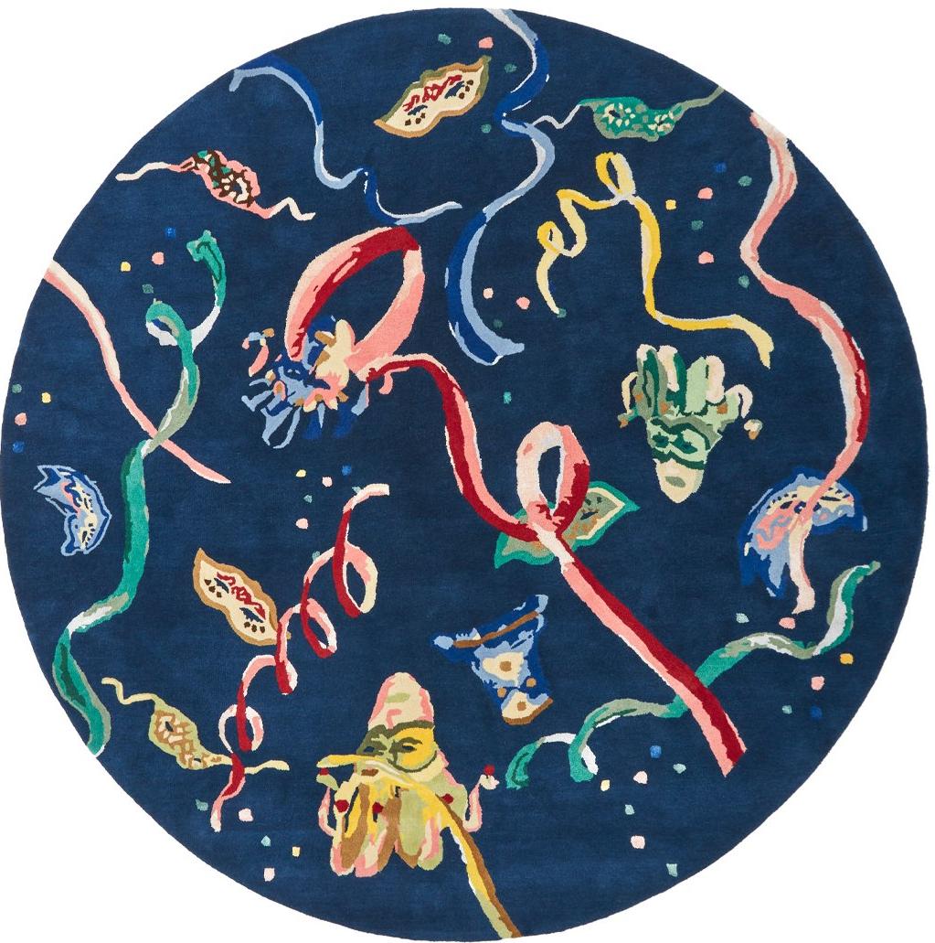 Carnival Round Designer Wool / Viscose Rug