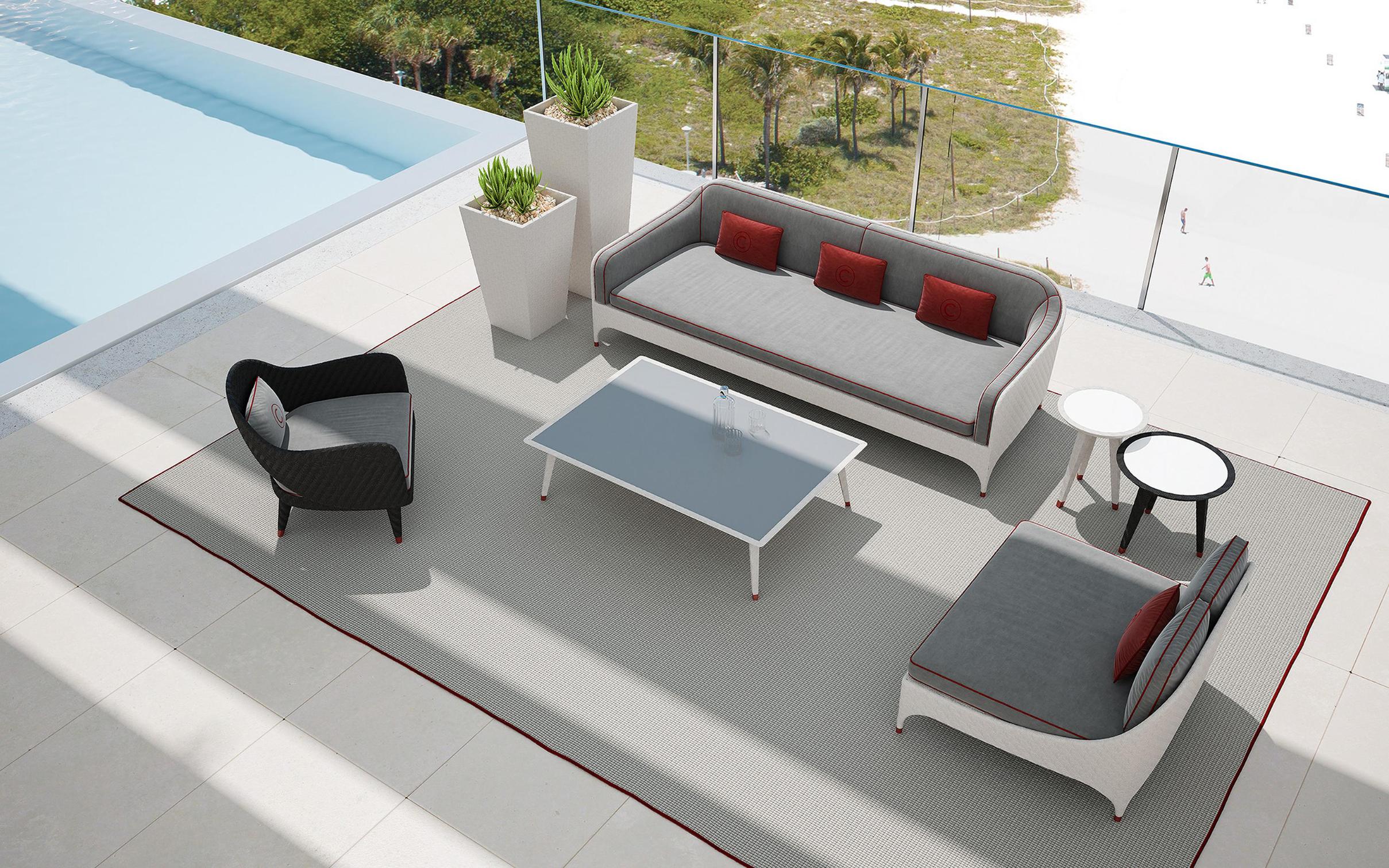 Plush Three-Seater Sofa with Armrests
