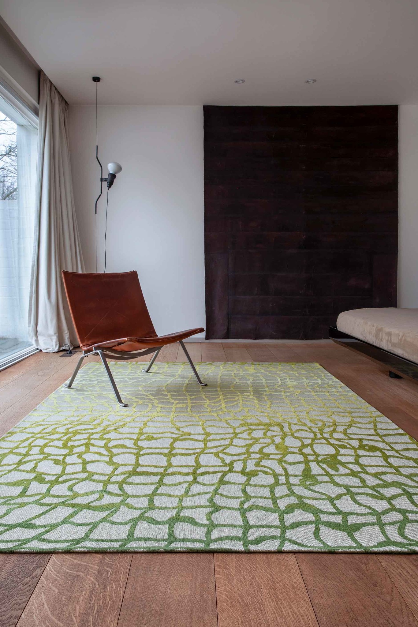 Abstract Green Flatwoven Rug ☞ Size: 170 x 240 cm
