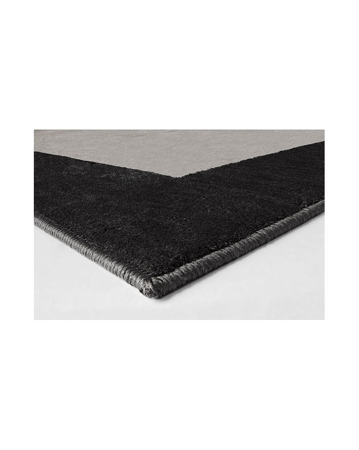 Border Round Dark Grey Rug | Size: Ø 160 cm