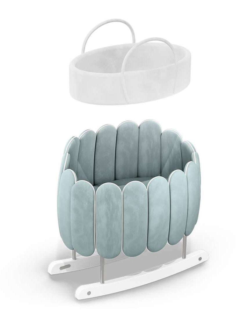 Lotus Gentle Blue Rocking Crib