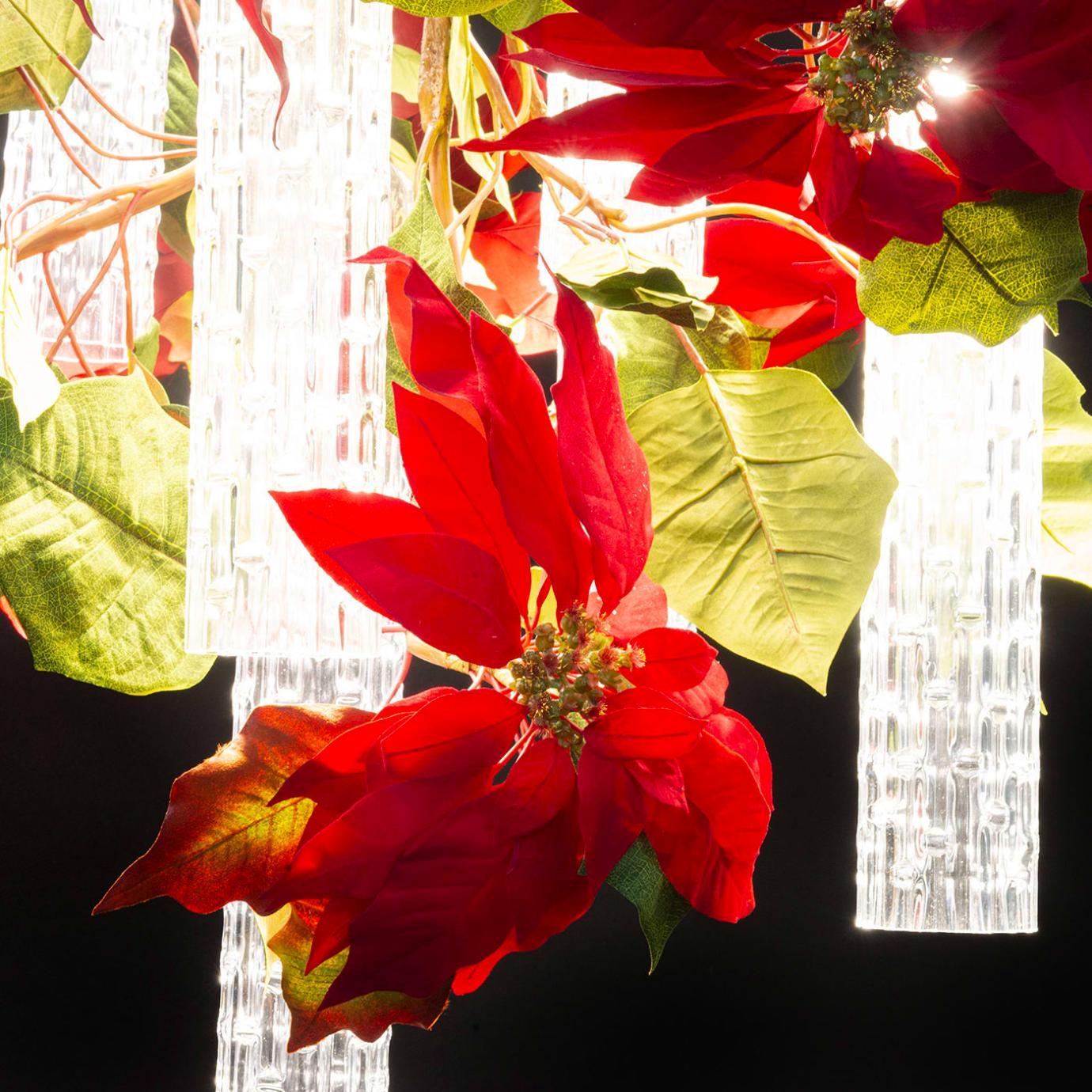 Poinsettia Floral Italian Chandelier