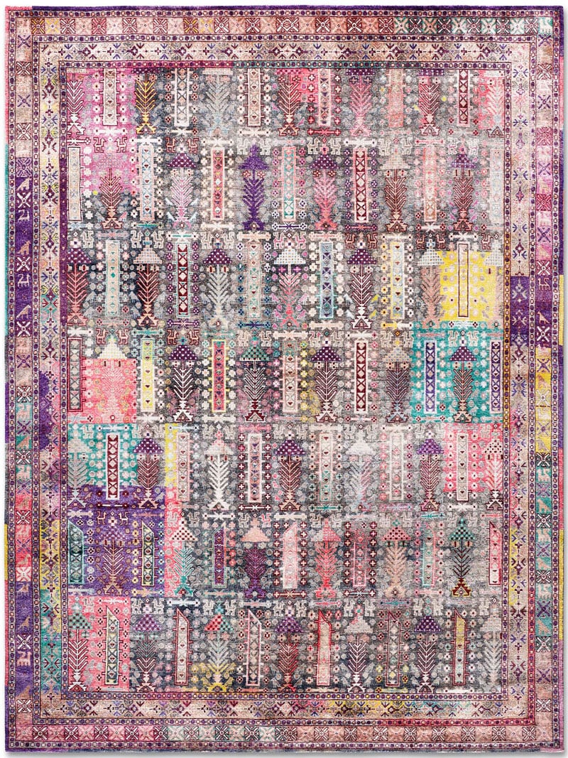Silk Pastel Hand-Knotted Silk Rug