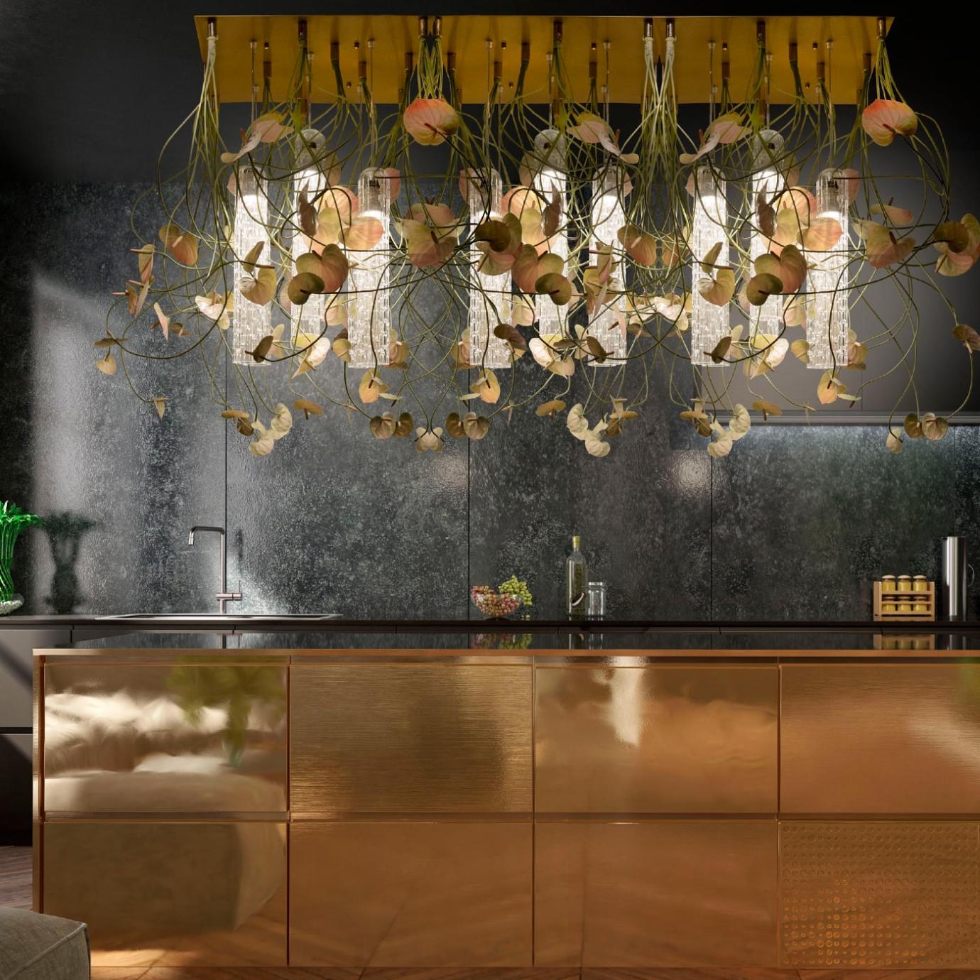 Anthurium Italian Handcrafted Chandelier