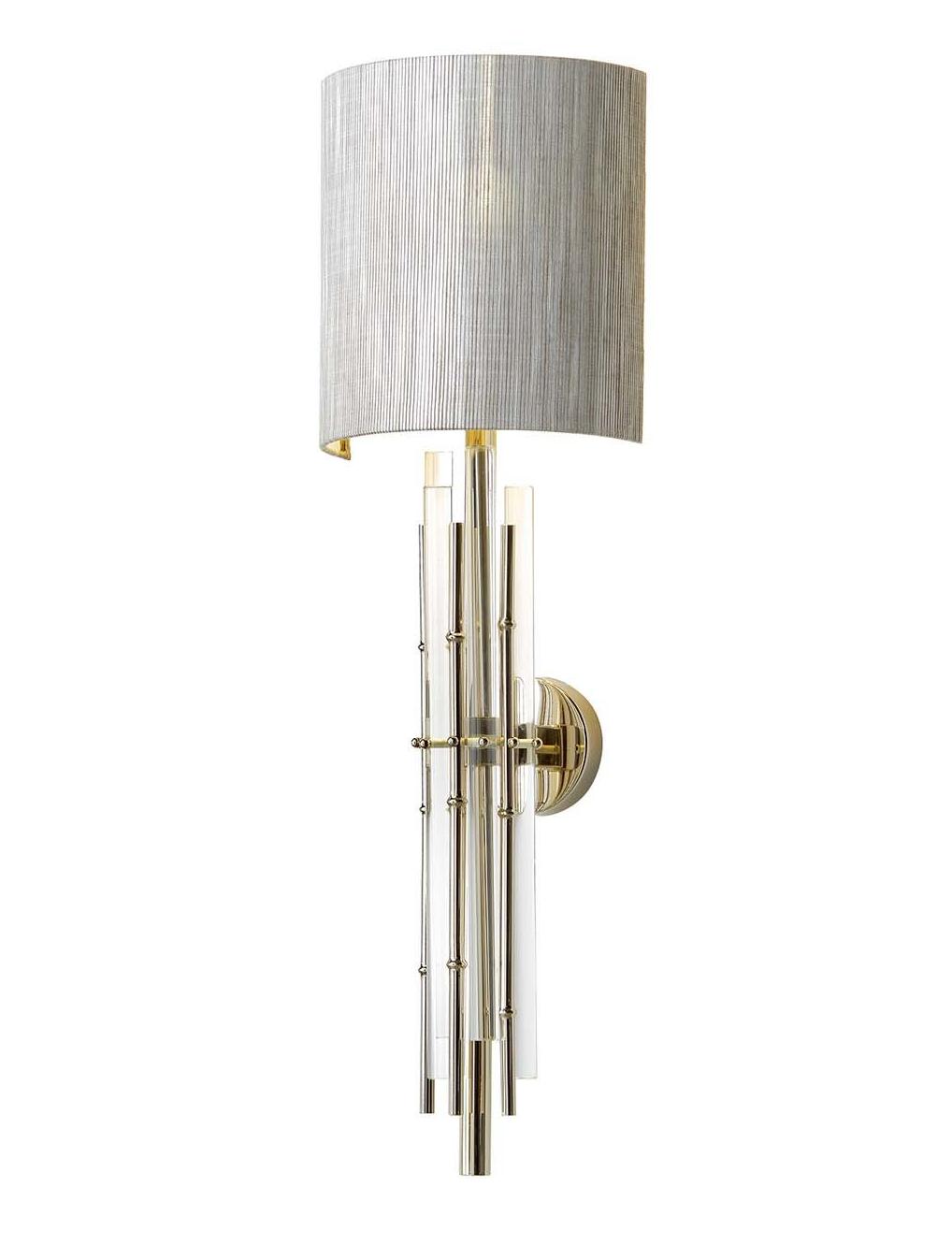 Bamboo Glass Fabric Shade Wall Sconce