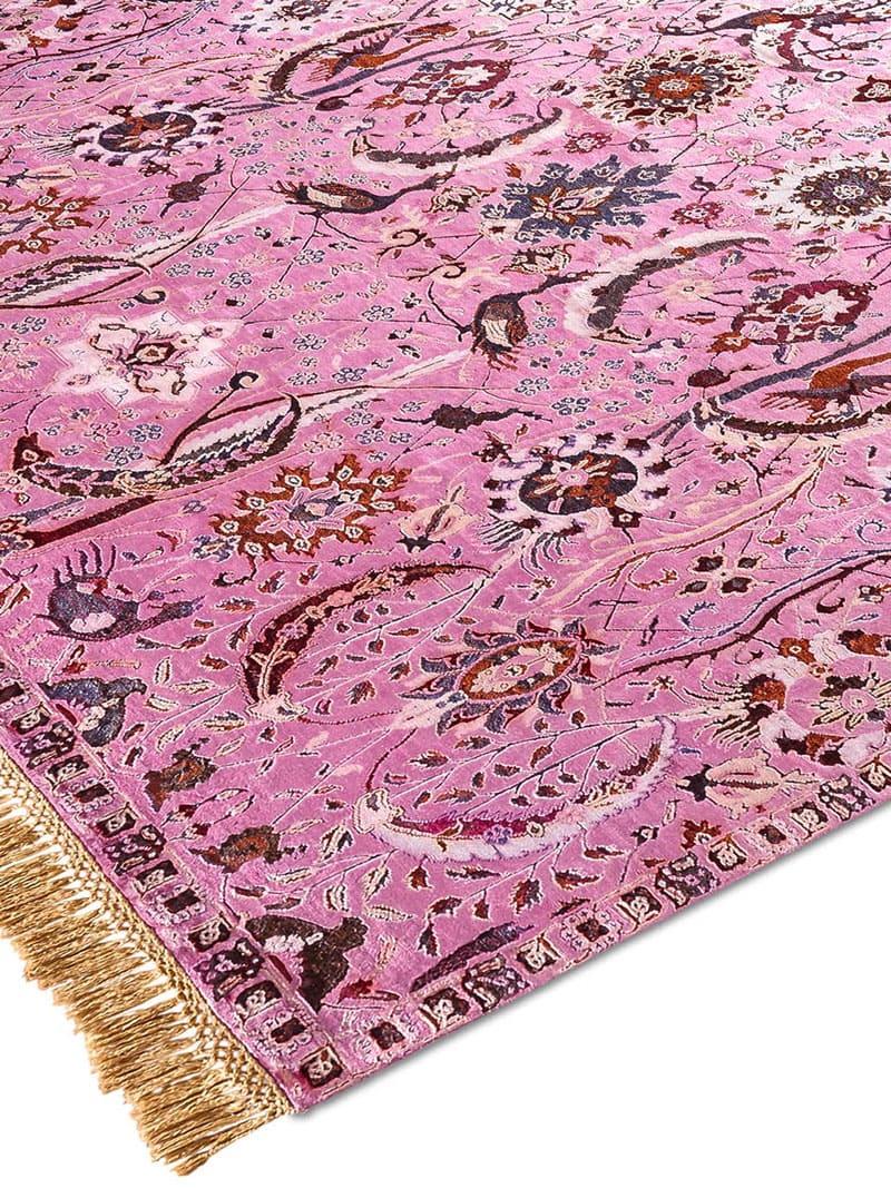 Kerman Pink Wool & Silk Rug | Size: 305 x 427 cm