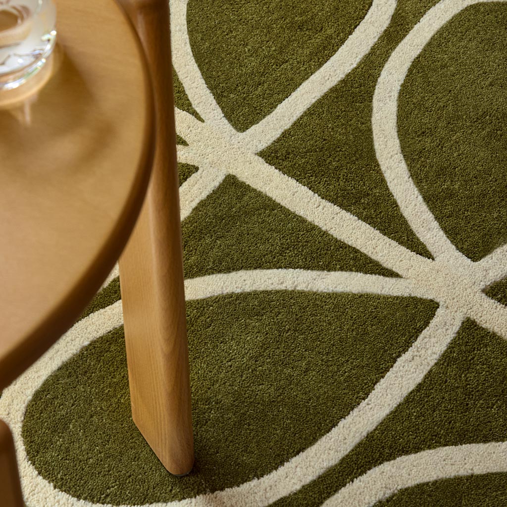 Linear Stem Olive Runner Rug