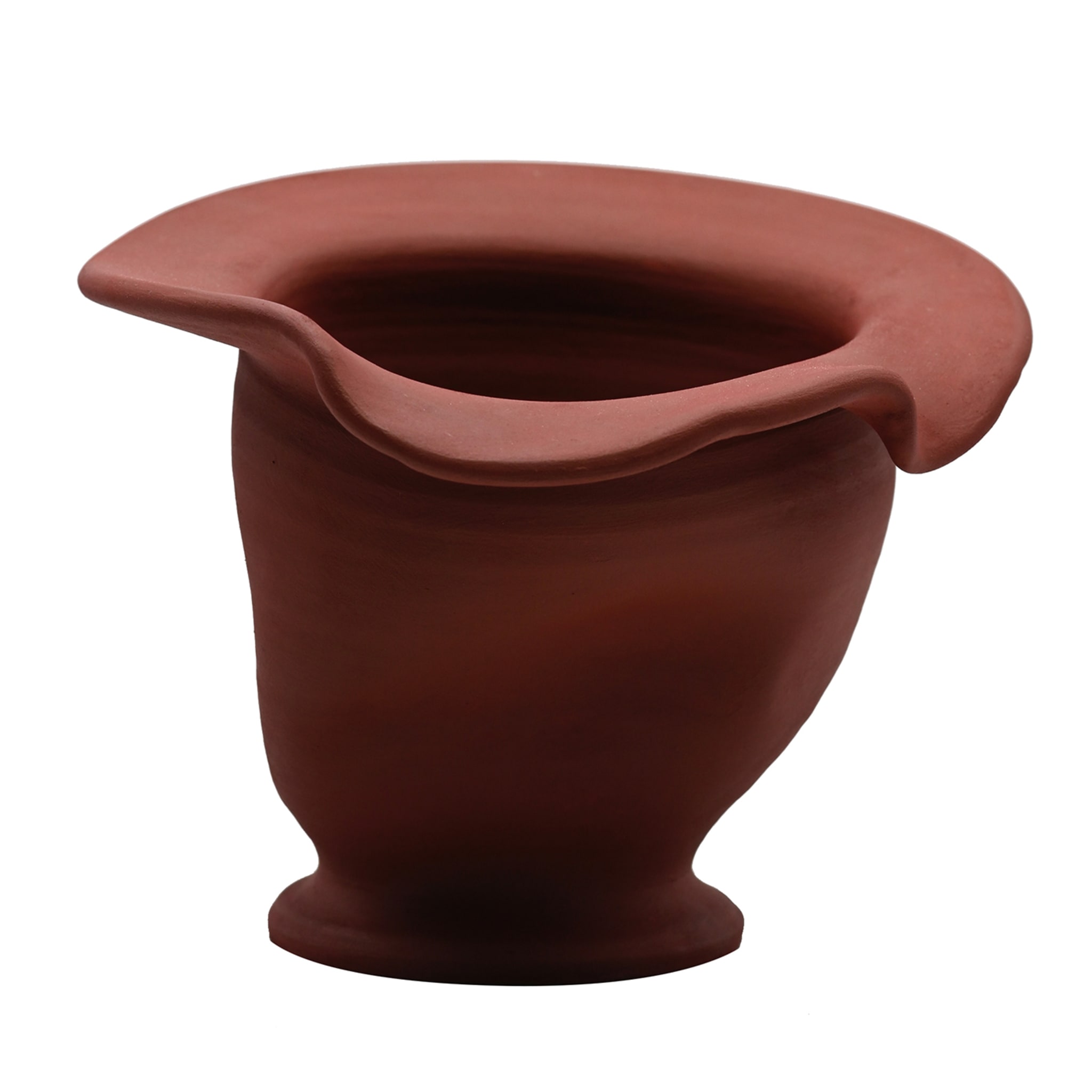 Burgundy Artisanal Italian Sculpted Vase