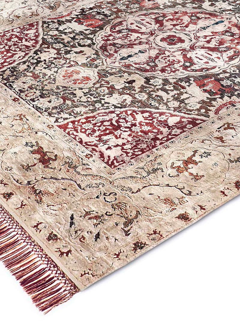 Gold Hand-Knotted Silk / Wool Rug