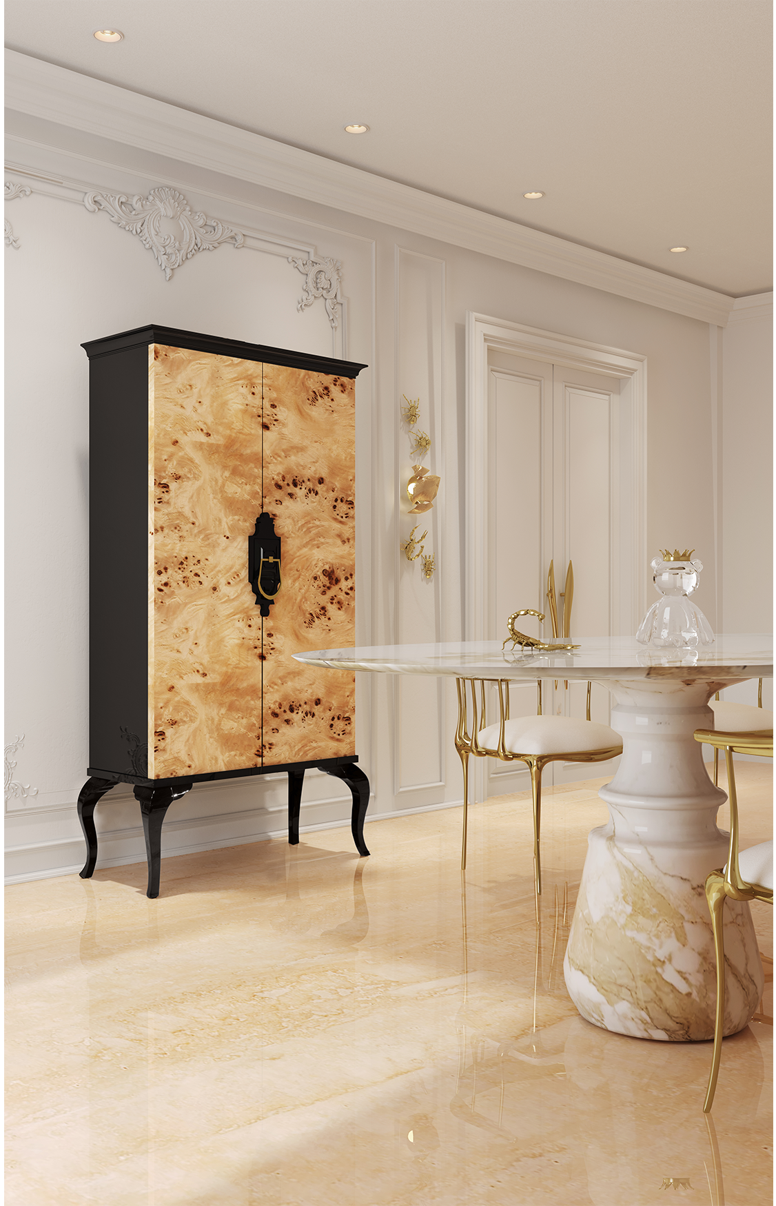 Louvre Poplar Designer Cabinet