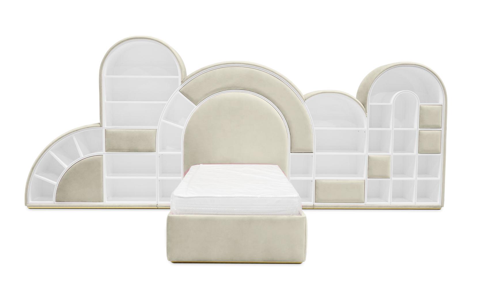 Bubblegum Marshmallow Cream Soft Bed | Configuration: Medium | Mattress Size: 90 x 190 cm