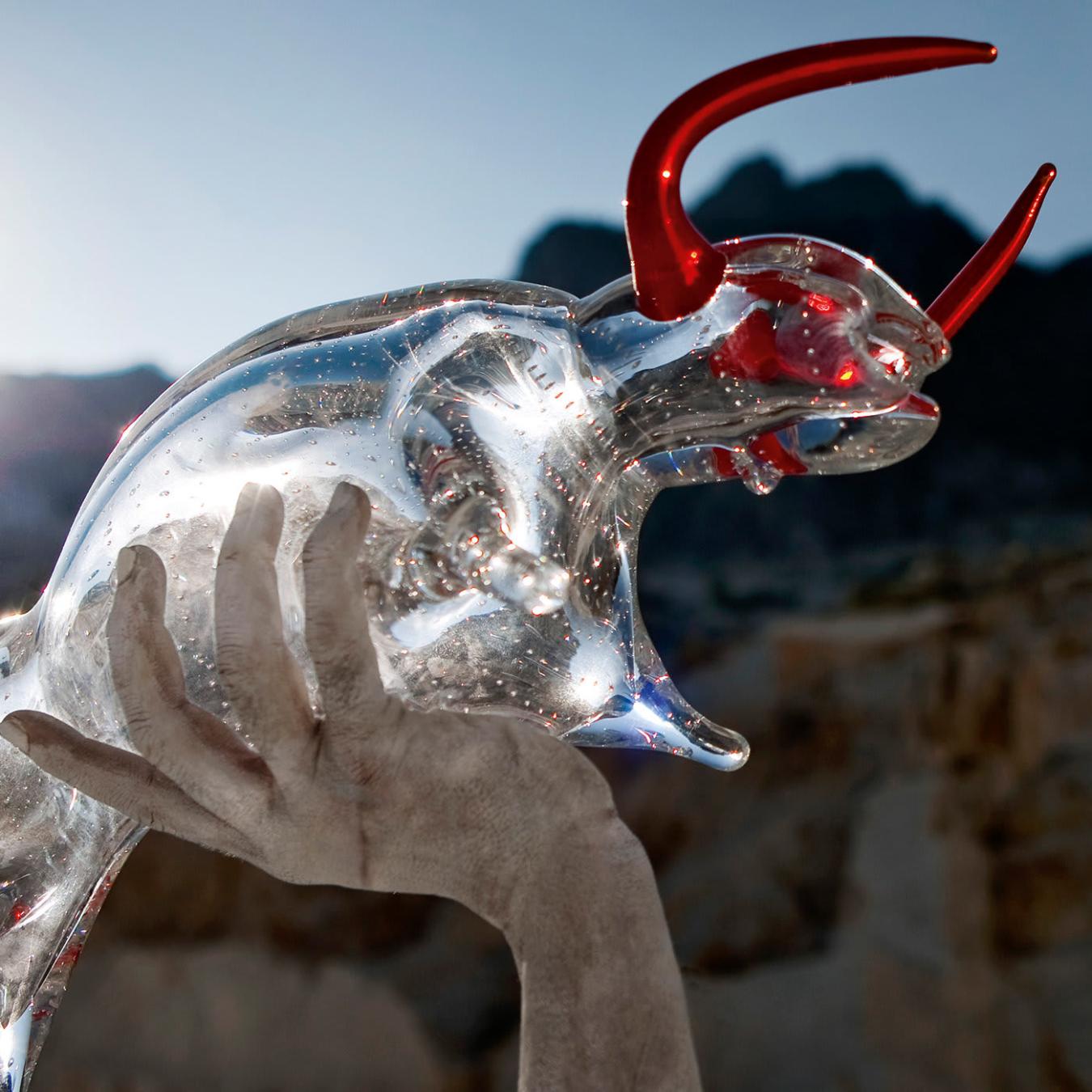 Glass Bull Italian Figurine