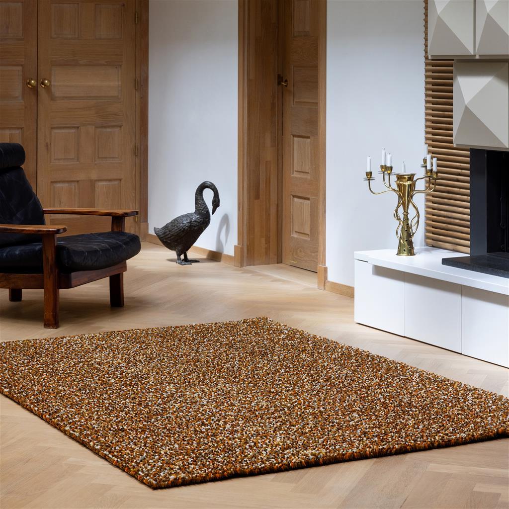 Pop-Art Yellow Thick Pile Felted Rug | Size: 200 x 280 cm
